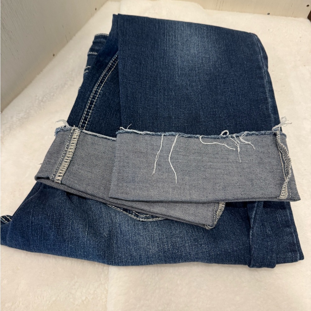 Hydraulic Dark Blue Straight Leg Jeans with Ankle Cuff Size 14